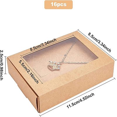 Foldable Drawer Type Creative Kraft Paper Box CON-WH0077-12-1