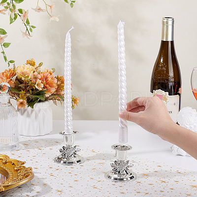Zinc Alloy Candle Holders AJEW-GA0009-58S-1