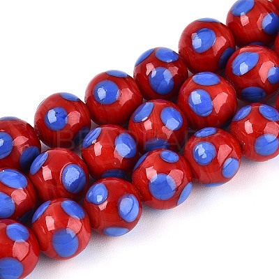 Handmade Lampwork Beads Strands LAMP-N037-02D-1