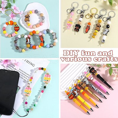 10Pcs Food Grade Eco-Friendly Silicone Focal Beads SIL-SZ0001-89C-1