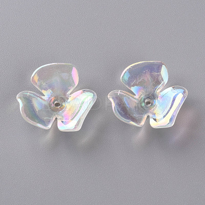 3-Petal Transparent Acrylic Bead Caps TACR-S156-016-1