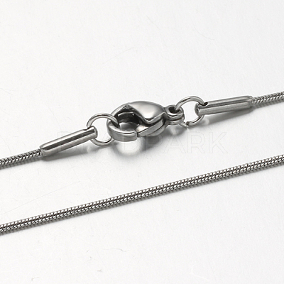 Tarnish Resistant 304 Stainless Steel Snake Chains Necklaces STAS-F094-23P-1