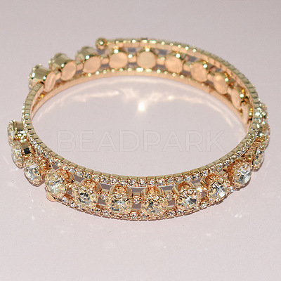 Titanium Alloy and Crystal Rhinestone Bangles for Women FS-WG3AF1B-02-1
