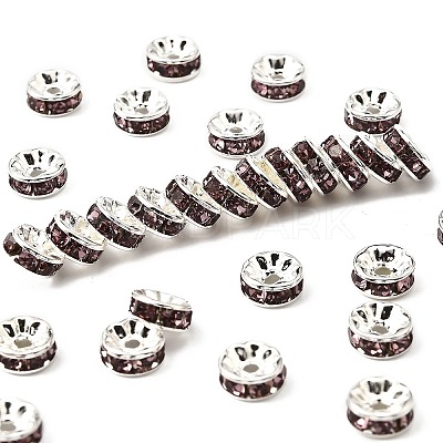 Brass Grade A Rhinestone Spacer Beads RSB038NF-16-1