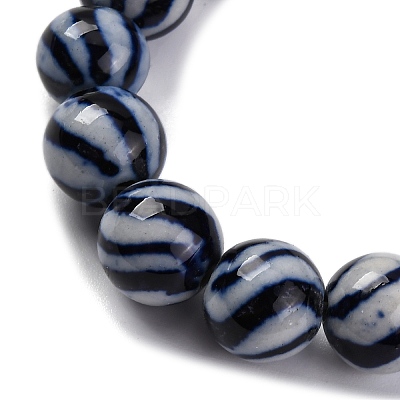 Handmade Blue and White Porcelain Beads Strands PORC-I027-03F-1