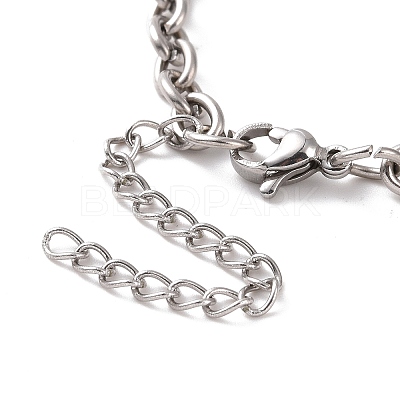 Non-Tarnish 304 Stainless Steel Cable Chain Bracelet for Men Women BJEW-E031-01P-07-1