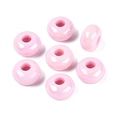 Valentine's Day Opaque Acrylic European Beads OACR-E033-19M3-1
