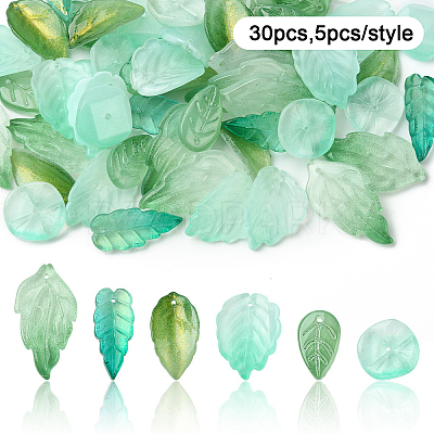 Baking Paint Transparent Glass Pendants DGLA-YW0001-64C-1