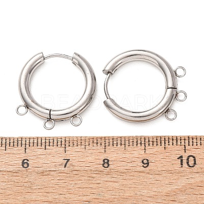 304 Stainless Steel Huggie Hoop Earring Findings STAS-D183-03G-P-1