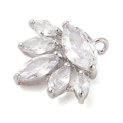 Brass Inlay Clear Glass Pendants KK-S388-22P-1