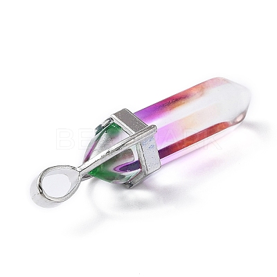 Faceted Bullet Glass Pointed Pendants GLAA-CJC0001-16D-1