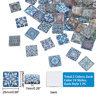 2 Sets Glass Cabochons GGLA-PH0001-35-1