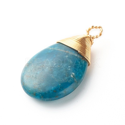 Natural Apatite Pendants PALLOY-JF00878-1