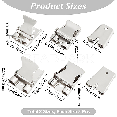 6Pcs 2 Style Iron Bolo Tie Slide Clasp IFIN-GF0001-25P-1