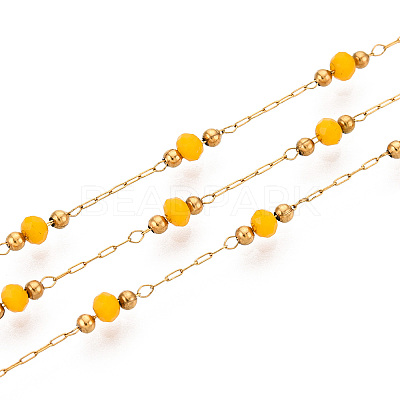 Handmade Seed Beads Round Link Chains CHS-T006-32G-1