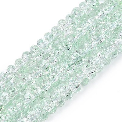 Crackle Transparent Glass Beads Strands GLAA-N069-02A-04-1