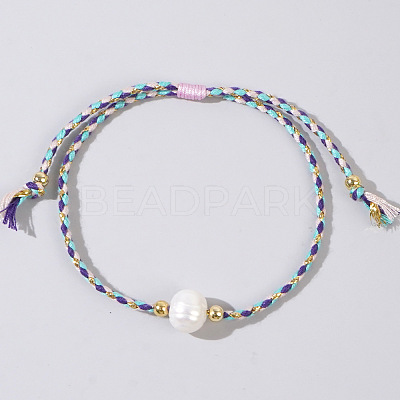 Natural Freshwater Pearl Bead Braided Bead Bracelets LS-JH8725-5-1