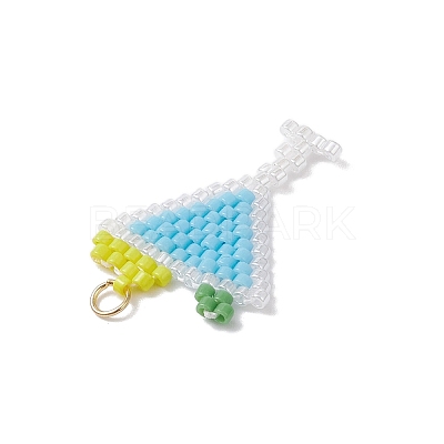 Glass Seed Beaded Pendants PALLOY-MZ00913-04-1