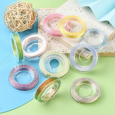 10 Rolls 3-Ply Metallic Polyester Threads MCOR-YW0001-03A-1
