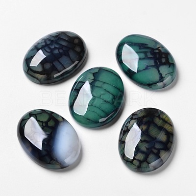 Natural Dragon Veins Agate Cabochons X-G-F296-04-22x30mm-1