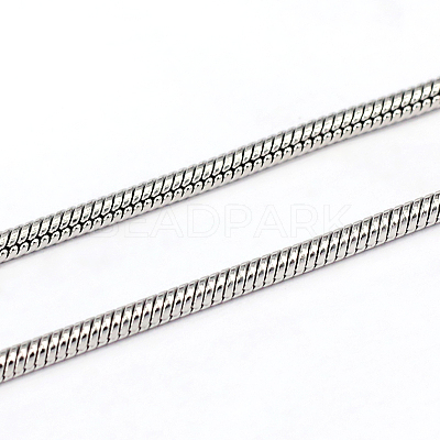 Tarnish Resistant 3.28 Feet 304 Stainless Steel Snake Chains X-CHS-L001-163-2mm-1