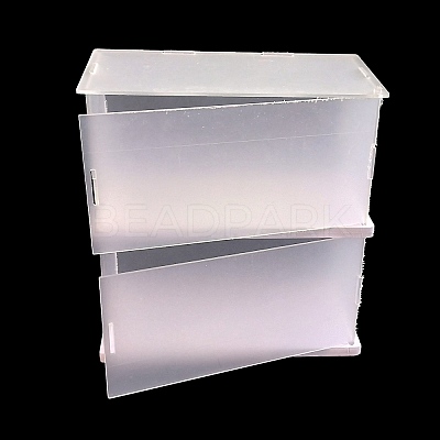 2-Tier Transparent Plastic Action Figures Organizer Display Boxes with Door ODIS-WH0002-75-1