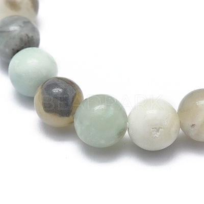 Natural Amazonite Bead Stretch Bracelets BJEW-K212-B-007-1