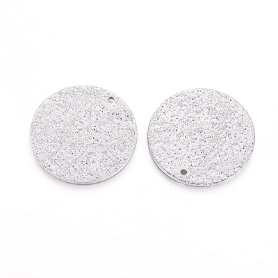 Tarnish Resistant 304 Stainless Steel Textured Pendants LS-STAS-I098-01-25mm-P-1