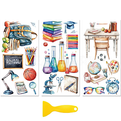 3 Sheets 3 Styles PVC Waterproof Decorative Stickers DIY-WH0404-563-1