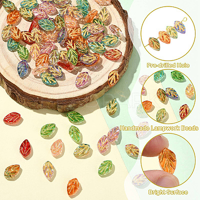 90Pcs 9 Colors Handmade Lampwork Beads LAMP-CJ0002-98-1