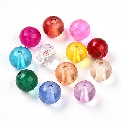 Baking Paint Transparent Glass Beads X1-DGLA-Q022-8mm-M-1