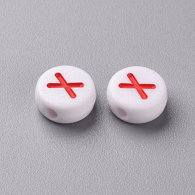 Opaque White Acrylic Beads SACR-T338-12E-1