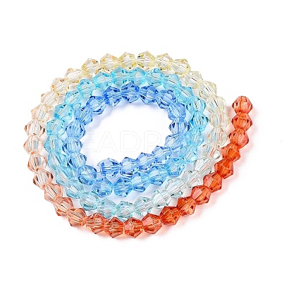 Gradient Color Baking Paint Glass Bead Strands LS-DGLA-A039-T4mm-A012-1