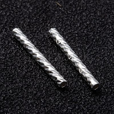 Corrugated Brass Tube Beads KK-H759-28B-S-1