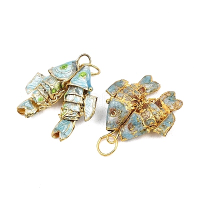Brass Cloisonne Pendants KK-P251-A01-G-04-1