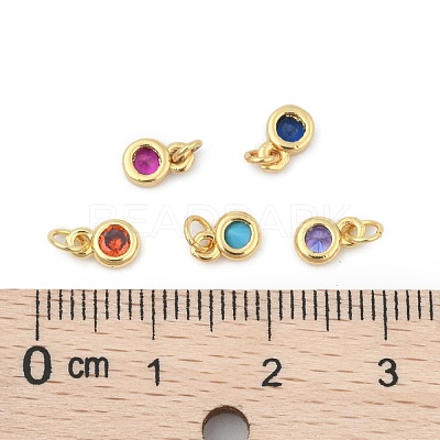 Brass with Single Cubic Zirconia Charms ZIRC-F095-03G-1