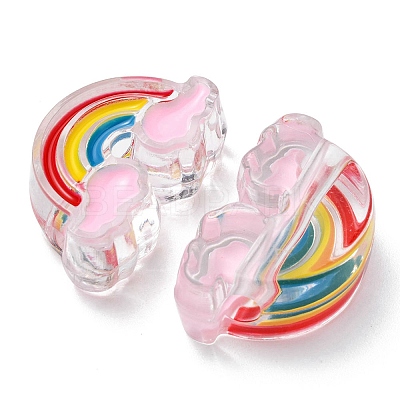 5Pcs Transparent Acrylic Enamel Beads OACR-YW0001-31A-1