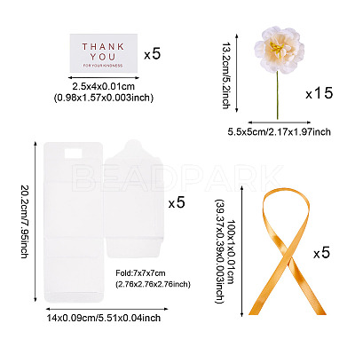 Clear PVC Candy Gift Packaging Boxes with Ribbon & Artificial Flower CON-TAC0001-20D-1