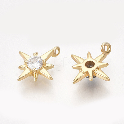 Brass Cubic Zirconia Charms KK-S350-285-1