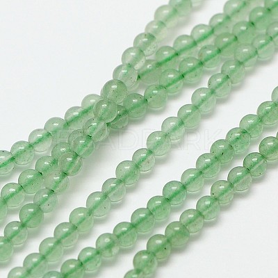 Natural Gemstone Aventurine Round Beads Strands G-A130-3mm-H01-1