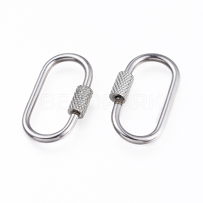 Non-Tarnish 304 Stainless Steel Screw Carabiner Lock Charms STAS-K192-01P-1