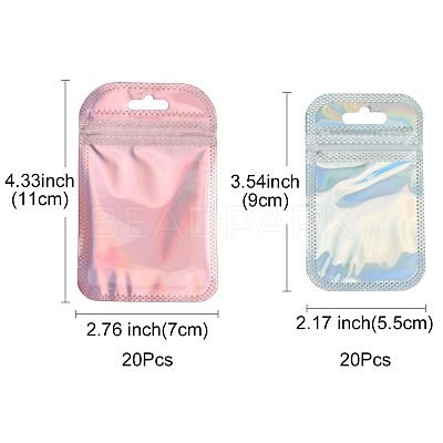 40Pcs 2 Colors PP Resealable Bags OPP-FS0001-09-1
