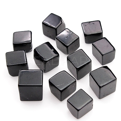 100g Cube Natural Obsidian Beads PW-WG18532-01-1