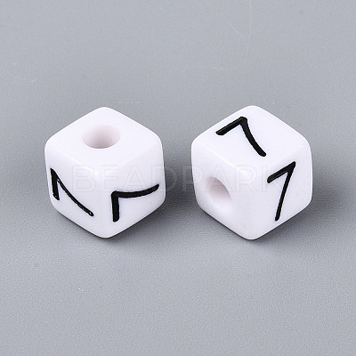 Opaque Acrylic European Large Hole Beads SACR-N020-01B-08-1
