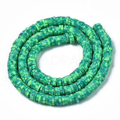 Handmade Polymer Clay Beads Strands CLAY-R089-6mm-167-1