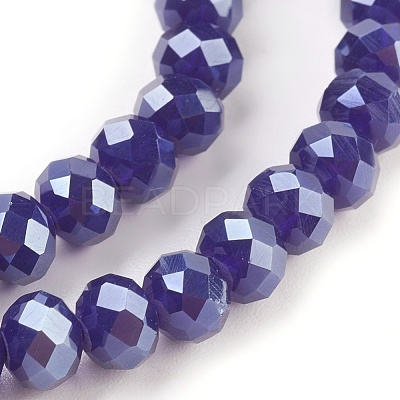 Electroplate Glass Beads Strands GLAA-K027-PL-A06-1