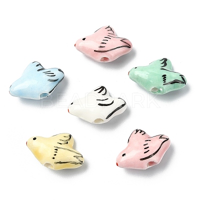 20Pcs 5 Colors Handmade Porcelain Beads PORC-CJ0001-19-1