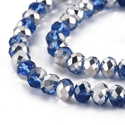 Electroplate Transparent Glass Beads Strands EGLA-A034-T8mm-M25-1