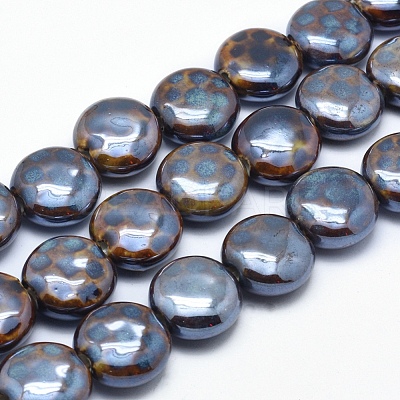 Eco-Friendly Glazed Porcelain Beads PORC-P027-B02-1