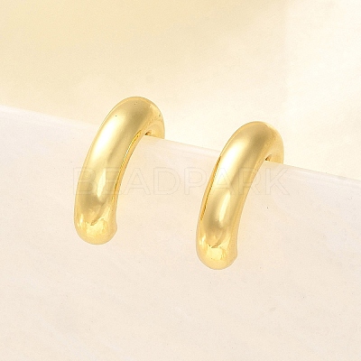 Rack Plating Brass Ring Cuff Earrings for Women EJEW-H135-01G-02-1